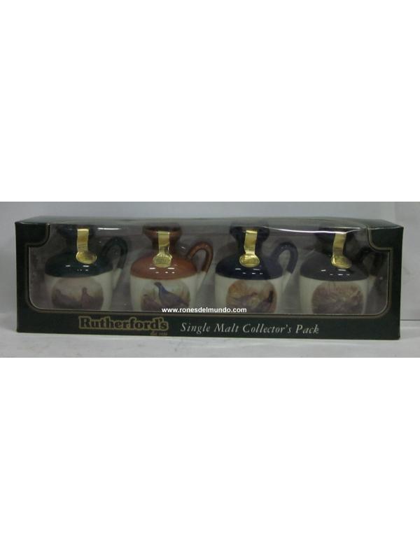 MINIATURAS RUTHERFORDS ESTUCHE 4 UND - MINIATURAS WHISKY RUTHERFORDS ESTUCHE 4 UNDIDADES DE CERAMICA