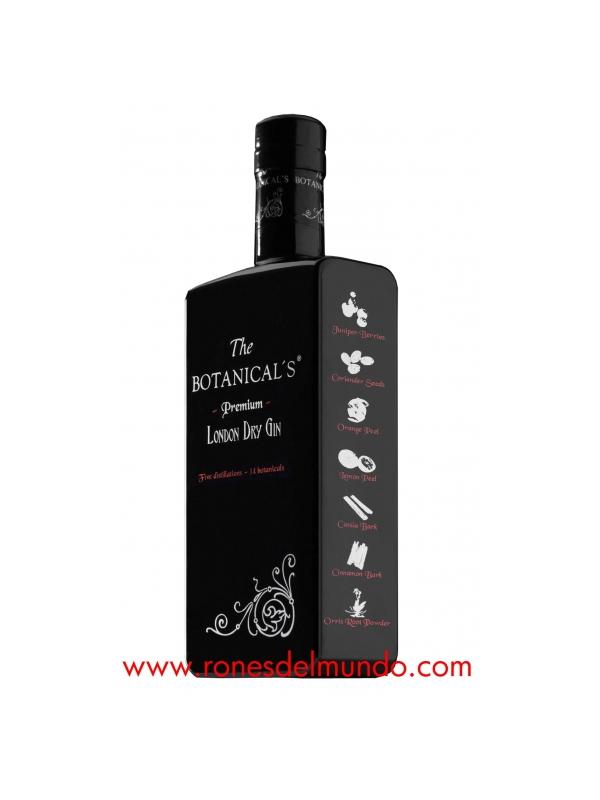 GINEBRA THE BOTANICALS ( LONDRES ) - The Botanicals Premium London Dry Gin es suave y elegante. La denominacin London Dry Gin ya nos dice que el carcter a enebro estar presente, aunque combinado con matices ctricos y florales. Sin duda The Botanicals Gin supondr un antes y un despus en el mundo de la ginebra.
