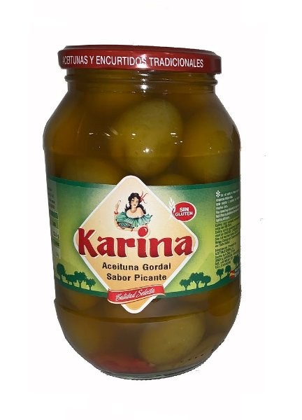 KARINA ACEITUNA GORDAL SABOR PICANTE - Aceitunas gordal sabor picante
870 g